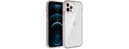 For iPhone 13 Pro Aluminium Alloy Transparent PC TPU Slick Hybrid - Rose Gold