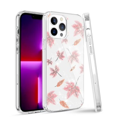 For iPhone 13 Pro Beautiful Laser Clear Glitter Design Hybrid Case Cover - A