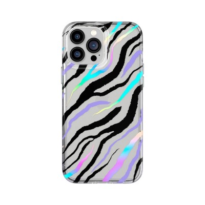 For iPhone 13 Pro Bling Animal Design Glitter Hybrid Case Case - Blue Zebra