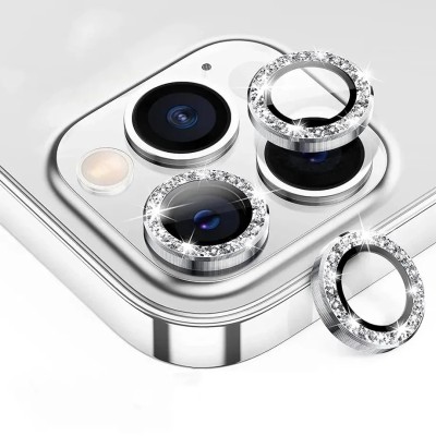 For iPhone 13 Pro Camera Lens Zinc Alloy With Diamond - Silver
