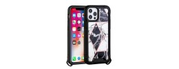 For iPhone 13 Pro Carbonara IMD Design Hybrid Case Cover - Black with Marble