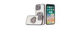 For iPhone 13 Pro Chromed Logo Bling Glitter Ornaments Transparent Hybrid Case Cover - BowKnot Midnight Green