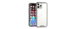 For iPhone 13 Pro Colored Shockproof Transparent Hard PC TPU Hybrid Case Cover - Clear/Smoke