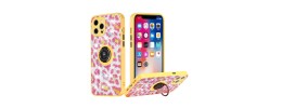 For iPhone 13 Pro Crystal Diamond Bling Magnetic Ring Stand Case Cover - Animal J