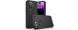For iPhone 13 Pro DOT Thick Beautiful Hybrid Case Cover - Black/Black