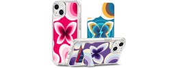For iPhone 13 Pro Design Card Holder with Magnetic Ring Stand Hybrid Case Cover - Butterfly
