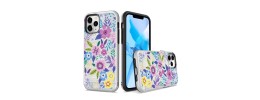 For iPhone 13 Pro Design Slim Brushed Hybrid - Colorful Flower Arrangement