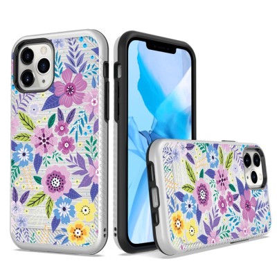 For iPhone 13 Pro Design Slim Brushed Hybrid - Colorful Flower Arrangement