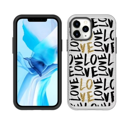 For iPhone 13 Pro Design Slim Brushed Hybrid - Love In Gold