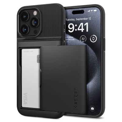 For iPhone 13 Pro ELEGANT Wallet Case ID Money Holder Case Cover - Black