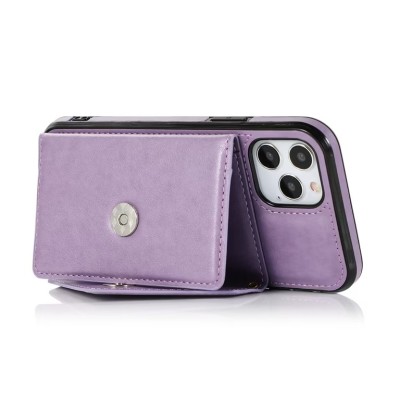For iPhone 13 Pro ELEGANT Wallet Case ID Money Holder Case Cover - Lavender
