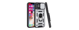 For iPhone 13 Pro ELITE Camera Push Magnetic Ring Stand Hybrid Case Cover - Black
