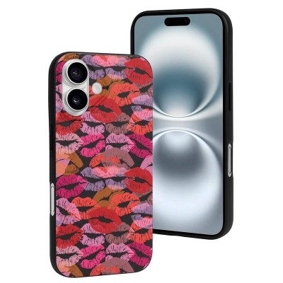 For iPhone 13 Pro Electroplated Design Hybrid Case Cover - Kisses
