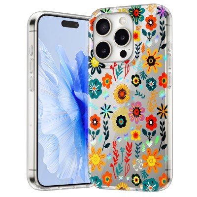 For iPhone 13 Pro Electroplated Design Hybrid Case Cover - Leaf