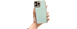 For iPhone 13 Pro Electroplated Fashion Solid Color TPU Case Cover - Light Green