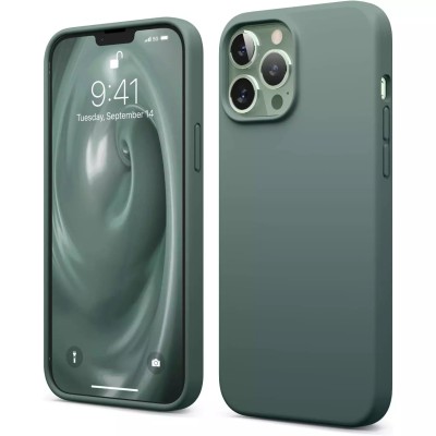 For iPhone 13 Pro Electroplated Fashion Solid Color TPU Case Cover - Midnight Green