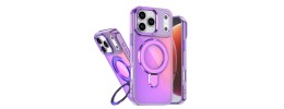 For iPhone 13 Pro Electroplated TPU with Metal Ring Stand Case Cover - Light Purple