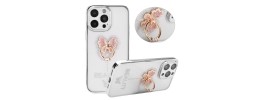 For iPhone 13 Pro Epoxy IMD Design Magnetic Ring Stand Hybrid Case Cover - A