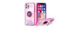 For iPhone 13 Pro Epoxy IMD Design Magnetic Ring Stand Hybrid Case Cover - D