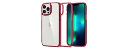 For iPhone 13 Pro Epoxy Marble Design Hybrid Case Cover - Red