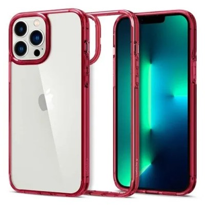 For iPhone 13 Pro Epoxy Marble Design Hybrid Case Cover - Red
