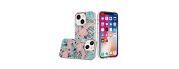 For iPhone 13 Pro Floral IMD Chrome Design Shockproof Hybrid Case Cover - Foral D