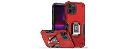 For iPhone 13 Pro Force Magnetic Tough Kickstand Hybrid Case Cover - Red