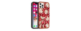 For iPhone 13 Pro Full Diamond with Ornaments Hard TPU Case Cover - Gold/Hot Pink/Red
