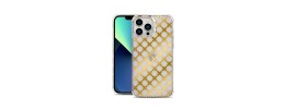 For iPhone 13 Pro GOLD Electroplated Design ShockProof Thick Hard Case Cover - Diamond