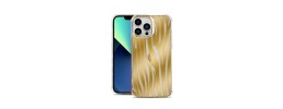 For iPhone 13 Pro GOLD Electroplated Design ShockProof Thick Hard Case Cover - Geometric