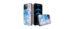 For iPhone 13 Pro Glitter Printed Design Hybrid Cover Case - Colorful Galaxy