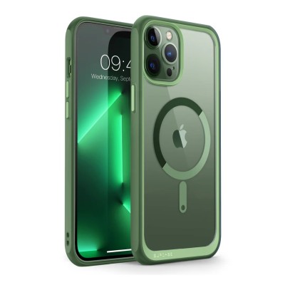 For iPhone 13 Pro High Quality Transparent Colored Bumper Hybrid Case Cover - Light Green
