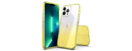 For iPhone 13 Pro High Quality Transparent Gradient Shockproof Hybrid Case Cover - Gold