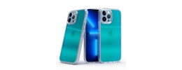 For iPhone 13 Pro High Quality Transparent Gradient Shockproof Hybrid Case Cover - Teal