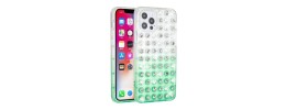 For iPhone 13 Pro Love Floral Ornament Epoxy Shimmer Glitter Case Cover - Neon Green