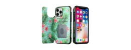 For iPhone 13 Pro Luxury Side Magnetic Button Card ID Holder PU Leather Case Cover - Foral A