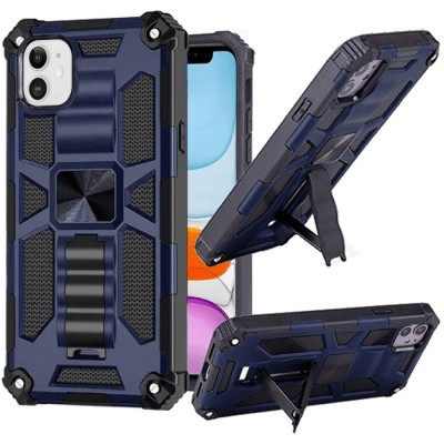 For iPhone 13 Pro Machine Design Magnetic Kickstand Case Cover - Camo Blue