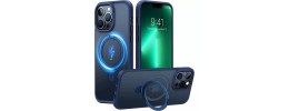 For iPhone 13 Pro Machine Magnetic Kickstand Case Cover - Dark Blue