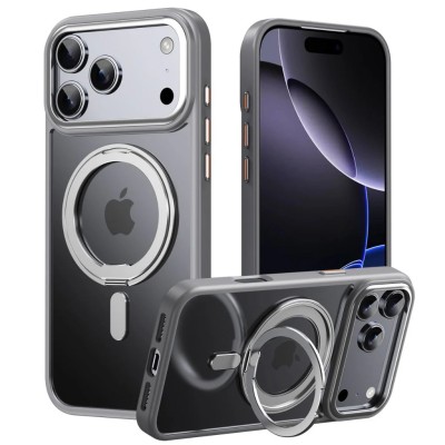 For iPhone 13 Pro Machine Magnetic Kickstand Case Cover - Silver