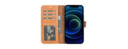 For iPhone 13 Pro [Magnetic Circle] Wallet With Independent Detachable Card Holder - Brown