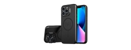 For iPhone 13 Pro Magnetic Ring Stand Classic Design FULL Camera Protection Hybrid Case - Black