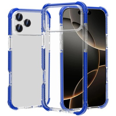 For iPhone 13 Pro Max Acrylic Tough 2.5mm Transparent ShockProof Hybrid Case Cover - Blue