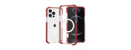 For iPhone 13 Pro Max Acrylic Tough 2.5mm Transparent ShockProof Hybrid Case Cover - Red