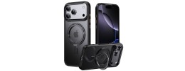 For iPhone 13 Pro Max Alien Design Shockproof Kickstand Magnetic Hybrid Case Cover - Black