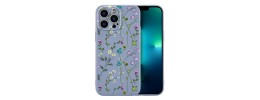For iPhone 13 Pro Max Beautiful 3in1 Floral Epoxy Design Hybrid Case Cover - B