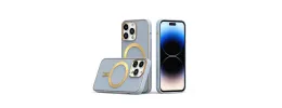 For iPhone 13 Pro Max Ultimate PU Leather [Magnetic Circle] Beautiful Hybrid - Light Blue