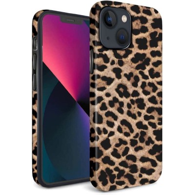 For iPhone 13 Pro Max Bling Animal Design Glitter Hybrid Case Case - Blue Leopard