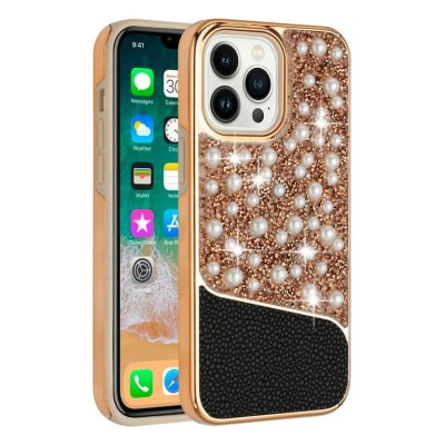For iPhone 13 Pro Max Bling Hybrid Case Cover - J