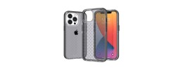 For iPhone 13 Pro Max CROSS Design Ultra Thick 3.0mm Transparent ShockProof Hybrid Case Cover - Black
