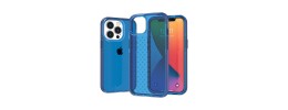 For iPhone 13 Pro Max CROSS Design Ultra Thick 3.0mm Transparent ShockProof Hybrid Case Cover - Blue